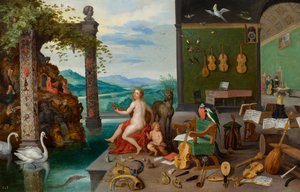 Alegoria da audição de Jan Brueghel the Younger