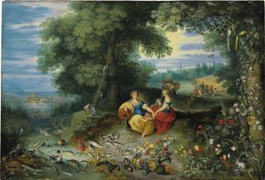 Uma alegoria da água e da terra de Jan Brueghel the Younger