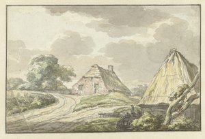 Casa agrícola no cruzamento de uma estrada de campo de Jan Bulthuis