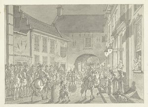 L.P. van de Spiegel levado para o Portão da Prisão, 1795 de Jan Bulthuis