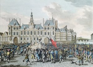 Os chefes de Launay e Flesselles Promenaded antes do Hotel de Ville, 14 de julho de 1789, 1795