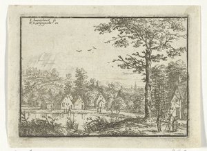 Casas ao longo de um lago de Jan Carel Immenraet