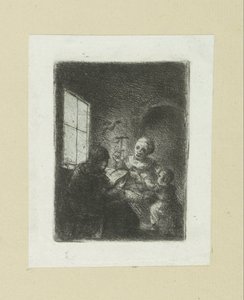 Gezin bij het raam The Compleat Work of Etchings por John Chalon / Oeuvre Complette des Eaux Fortes par Jean Chalon (título da série) de Jan Chalon