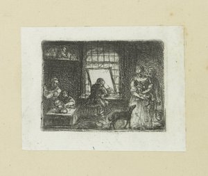 Interior de van e prentatelier The Compleat Work of Etchings por John Chalon / Oeuvre Complette des Eaux Fortes par Jean Chalon (título da série)