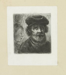 Jonge man em bebaarde man The Compleat Work of Etchings por John Chalon / Oeuvre Complette des Eaux Fortes par Jean Chalon (título da série) de Jan Chalon