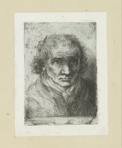 Homem de Volwassen coloca sjaal The Compleat Work of Etchings por John Chalon / Oeuvre Complette des Eaux Fortes par Jean Chalon (título da série) de Jan Chalon