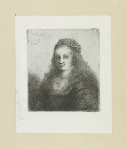 Mulher com um colar de pérolas no cabelo The Compleat Work of Etchings por John Chalon / Oeuvre Complette des Eaux Fortes por Jean Chalon (título da série) de Jan Chalon