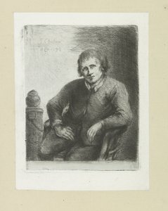 Sentado ao lado de um pilar The Compleat Work of Etchings por John Chalon / Oeuvre Complette des Eaux Fortes par Jean Chalon (título da série) de Jan Chalon