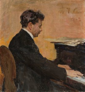 Retrato de Józef Hofmann ao piano