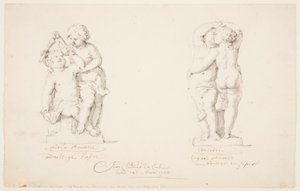 Desenho, projectos para um grupo estatuário: "Amizade", "Acordo", 1726