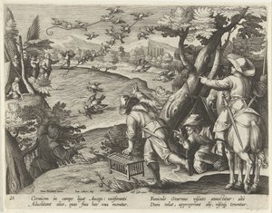 Caça a corvos e estorninhos
Cenas de caça (título da série)
Venationes Ferarum, auium, piscium pvgnae Bestiariorum (título da série)