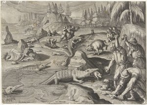 Captura de crocodilos
Cenas de caça (título da série)
Venationes Ferarum, auium, piscium pvgnae Bestiariorum (título da série)