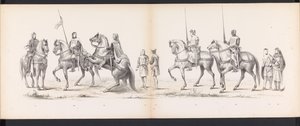 Máscara dos estudantes de Leiden, 1865 (ilustração 14) Procissão fantasiada realizada pelos membros do corpo estudantil de Leiden em 6 de junho de 1865, em comemoração aos 290 anos da Leidsche Hoogeschool, representando: a entrada dos holandeses b