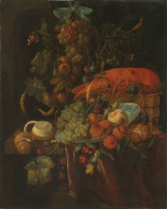 Natureza Morta com Fruta e uma Lagosta de Jan Davidsz. de Heem (copy after)