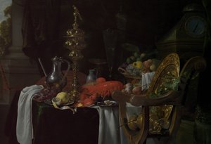 Ainda vida: uma cena de banquetes, provavelmente ca. 1640-41. de Jan Davidsz de Heem