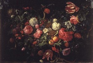 Natureza Morta de Flores e Frutos de Jan Davidsz de Heem