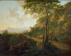 Italianate Landscape with Muleteers, c1629-1652