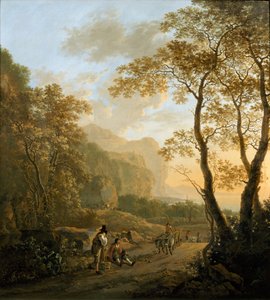 Paisagem com viajantes em repouso e Oxcart, c. 1645