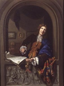 Retrato de um homem a tocar violino