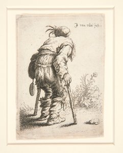 Um mendigo com duas muletas de Jan Georg van Vliet