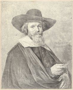 Retrato de um homem com um relógio na mão direita