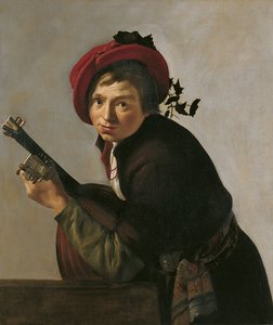 Homem a tocar um teorbo de Jan Gerritsz van Bronckhorst