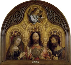 Cristo entre a Virgem Maria e São João Batista de Jan Gossaert