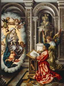 Alemão: Hl. Lukas malt die Madonna São Lucas pintando a Virgem de Jan Gossaert