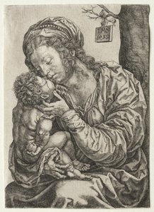 A Virgem sentada ao pé de uma árvore de Jan Gossaert