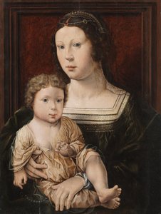 Virgem e Criança (Anna de Bergen e seu filho) 1521 de Jan Gossaert