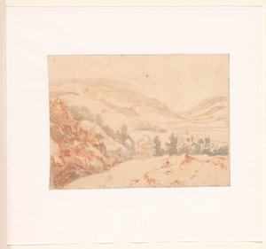Paisagem montanhosa com vista para uma aldeia