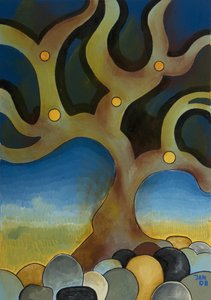 Árvore queimada, 2008 (óleo sobre tela) de Jan Groneberg