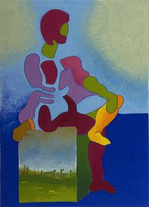 Morte esperando pacientemente, 2008 (óleo sobre tela) de Jan Groneberg