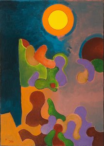 Vovó contando histórias no crepúsculo, 2009 (óleo sobre tela)