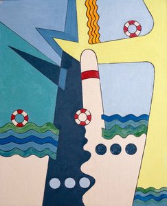 Máquinas domar as ondas, 2006 (óleo sobre madeira) de Jan Groneberg