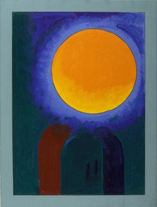 Dois ratos almiscarados sob a lua, 2008 (óleo sobre tela) de Jan Groneberg
