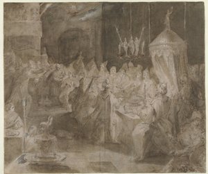 A refeição convidada da Belshazzar de Jan Harmensz. Muller
