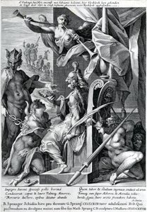 Mercúrio e Minerva armam um herói com couro de boi e coroa de louros, 1604