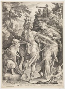 Minerva e Mercúrio armando Perseu para seu encontro com a Medusa