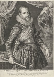 Retrato do rei Christian IV da Dinamarca e Noruega de Jan Harmensz. Muller