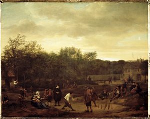 Camponeses jogando bolas na Holanda (Pintura de Jan Havicksz. Steen