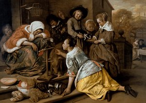 Os efeitos da intemperança, c.1663-65 de Jan Havickszoon Steen