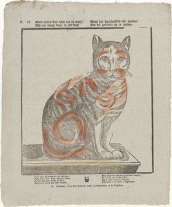 Não é um animal útil para apodrecer e rato / Como um lindo gatinho em sua casa. / Porque bisbilhota por todos os cantos / para procurar essa fera (título no objeto) de Jan Hendriksen