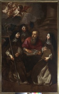 São Jerónimo com três Santos (pintura de Jan Hovaert