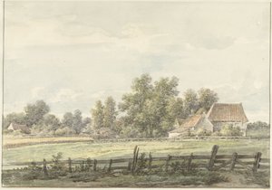 Paisagem com casa de campo