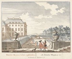 Caminhantes no jardim do Palácio Het Loo, 1694-97