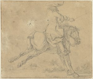 Cavaleiro num cavalo traiçoeiro de Jan Jacobsz van der Stoffe