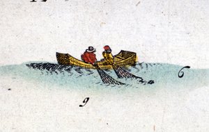 Pescadores de arenque do Atlas de Jansson Janssonius