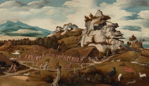 Paisagem com um episódio da conquista da América de Jan Jansz Mostaert