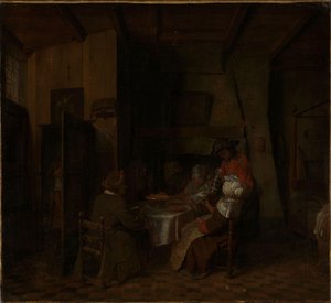 Uma refeição em família numa casa de campo de Jan Josef Horemans the elder